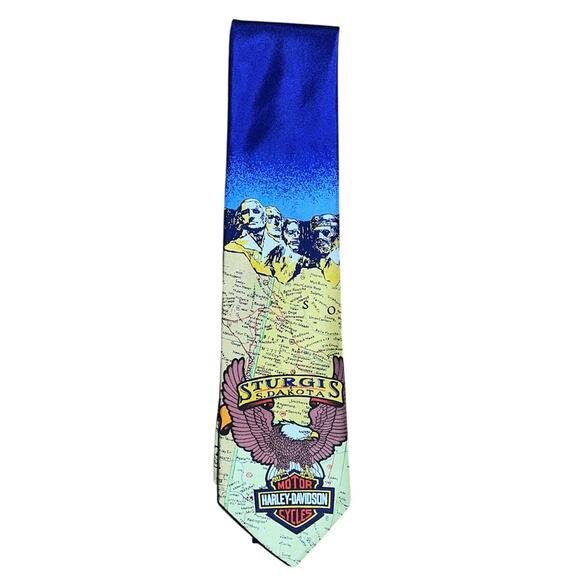 Ralph Marlin Vintage Harley Davidson Road to Sturgis Necktie - Picture 1 of 5